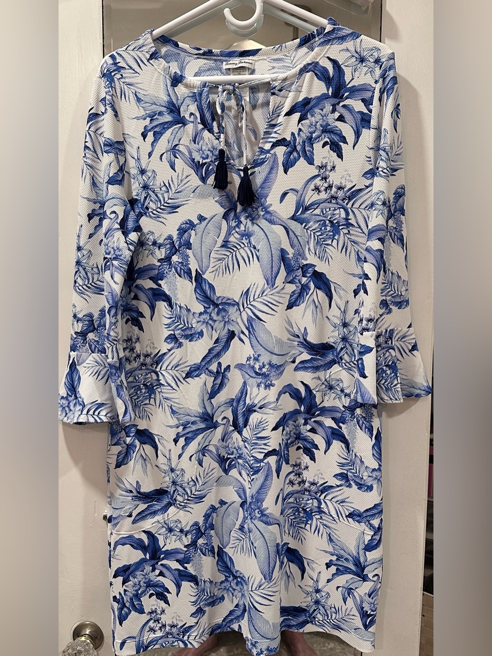 Tommy Bahama Blue & White tropical print dress